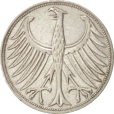 Coin, GERMANY - FEDERAL REPUBLIC, 5 Mark, 1958, Karlsruhe, EF(40-45), Silver