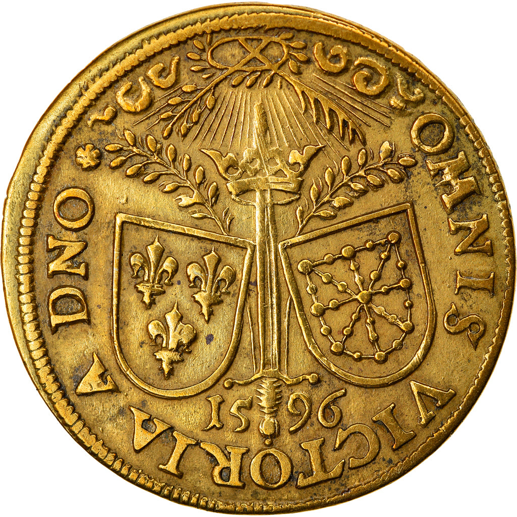 France, Jeton, Henri IV Le Grand, History, 1596, SUP, Laiton, Feuardent:11861