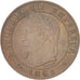 France, Napoleon III, Centime, 1861, Strasbourg, AU(50-53), KM:795.2