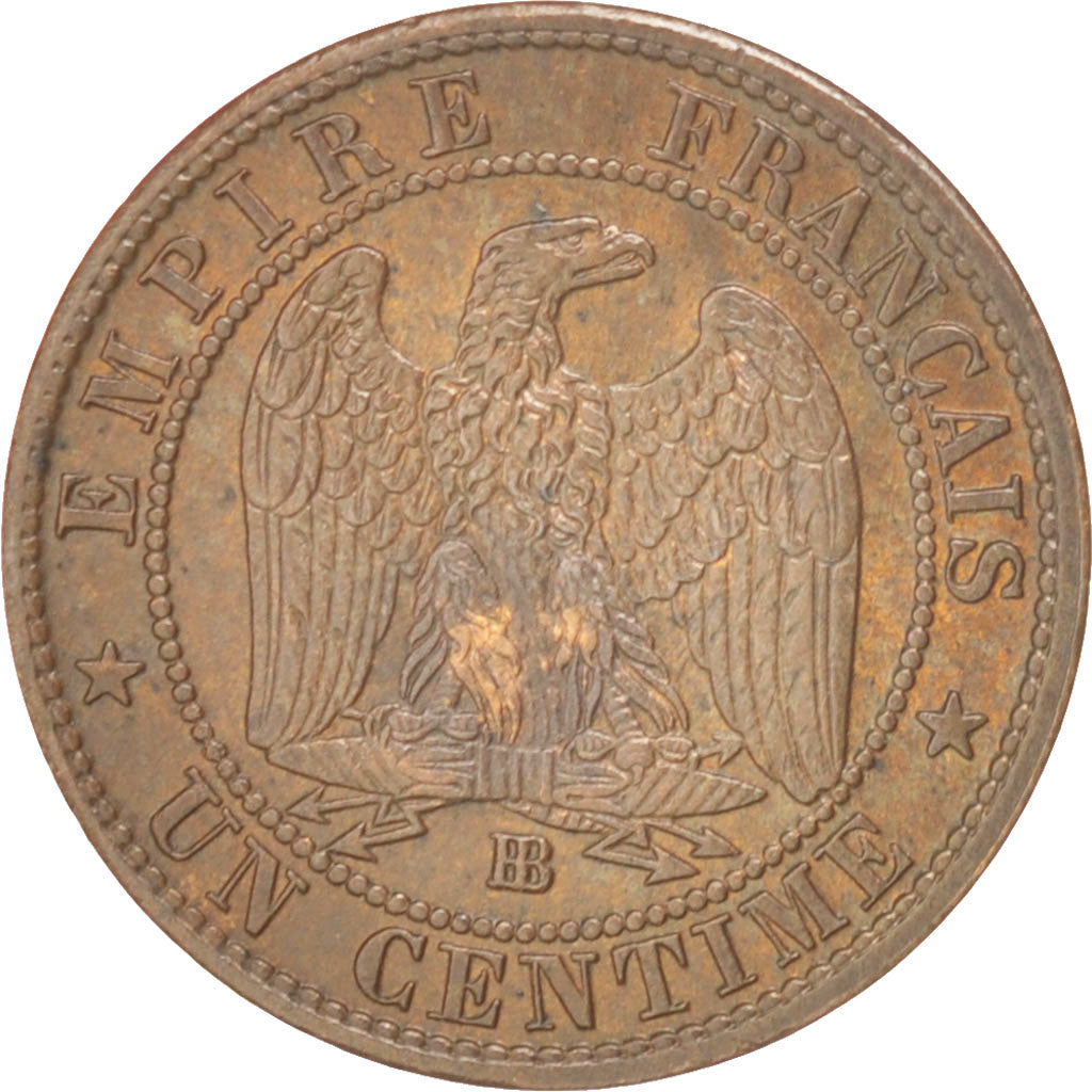 Coin, France, Napoleon III, Napoléon III, Centime, 1861, Strasbourg, AU(55-58)