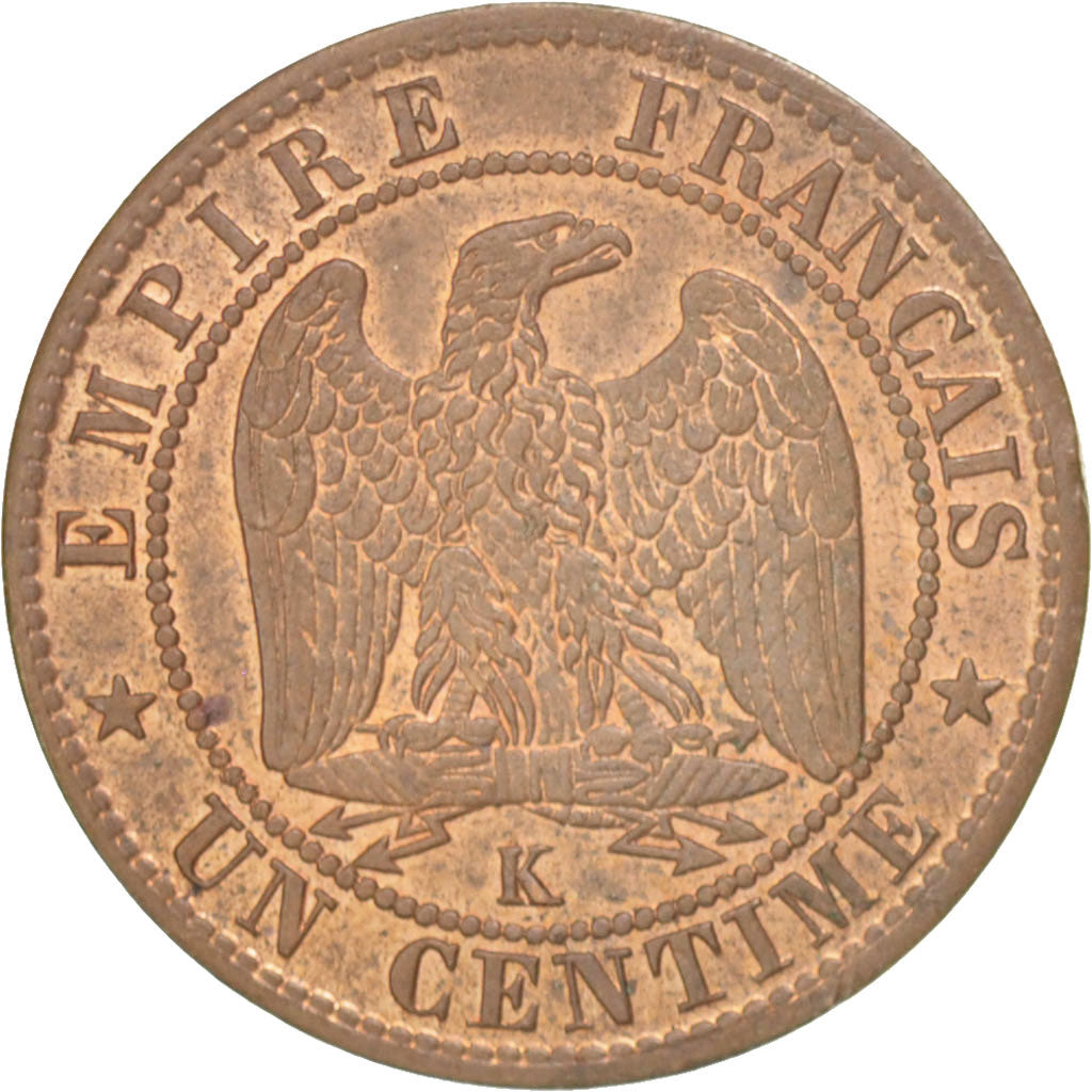 Coin, France, Napoleon III, Napoléon III, Centime, 1861, Bordeaux, AU(50-53)