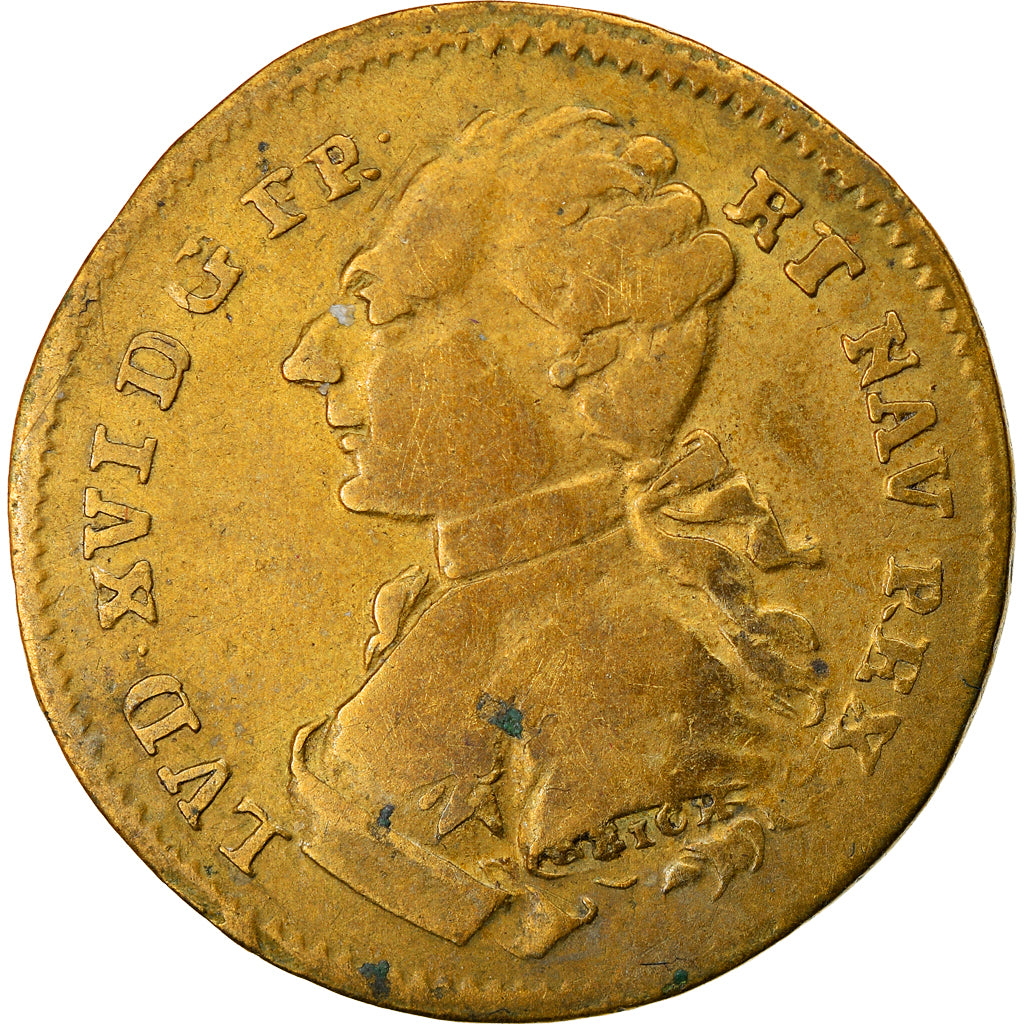 France, Token, Louis XVI, omnibus Non Sibi, History, VF(20-25), Brass