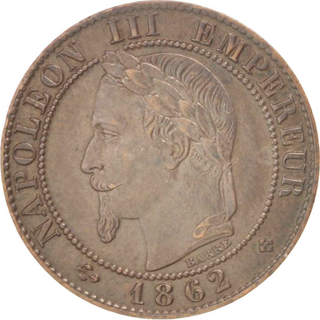 Moneta, Francia, Napoleon III, Napoléon III, Centime, 1862, Strasbourg, SPL-