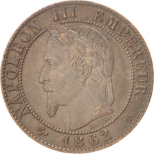 Moneta, Francia, Napoleon III, Napoléon III, Centime, 1862, Strasbourg, SPL-