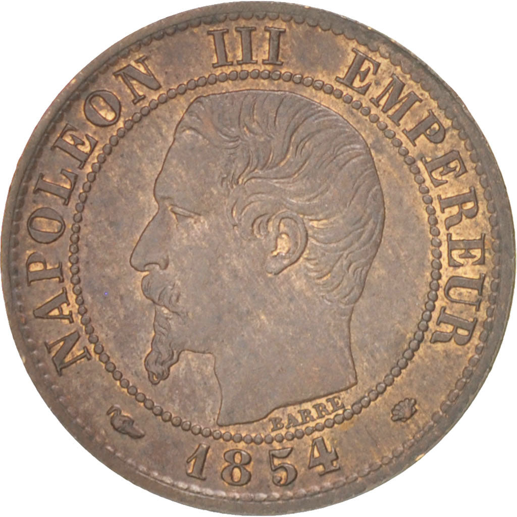 Moneda, Francia, Napoleon III, Napoléon III, Centime, 1854, Marseille, EBC