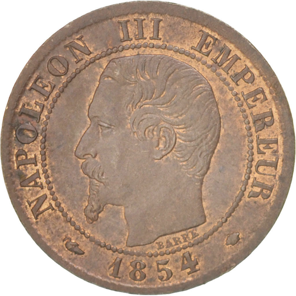 Coin, France, Napoleon III, Napoléon III, Centime, 1854, Marseille, AU(55-58)
