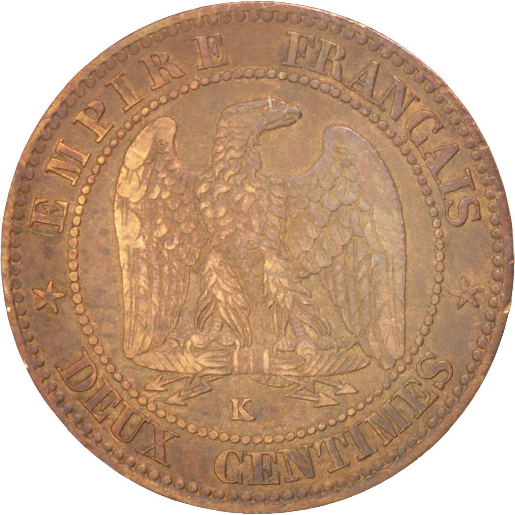 France, Napoléon III, 2 Centimes, 1853, Bordeaux, EF(40-45), Bronze, KM:776.5
