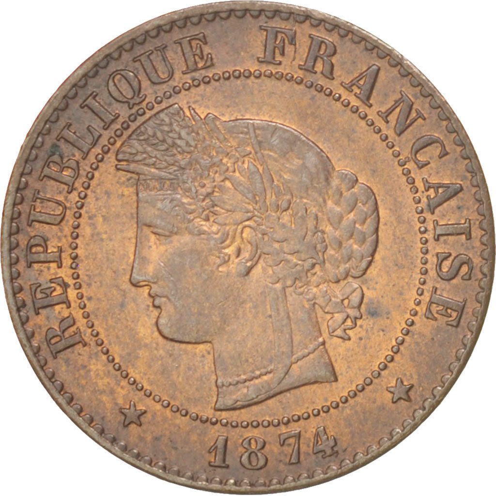 Coin, France, Cérès, Centime, 1874, Paris, AU(50-53), Bronze, KM:826.1