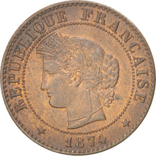 Coin, France, Cérès, Centime, 1874, Paris, AU(50-53), Bronze, KM:826.1
