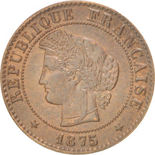Moneta, Francja, Cérès, Centime, 1875, Paris, AU(50-53), Bronze, KM:826.1