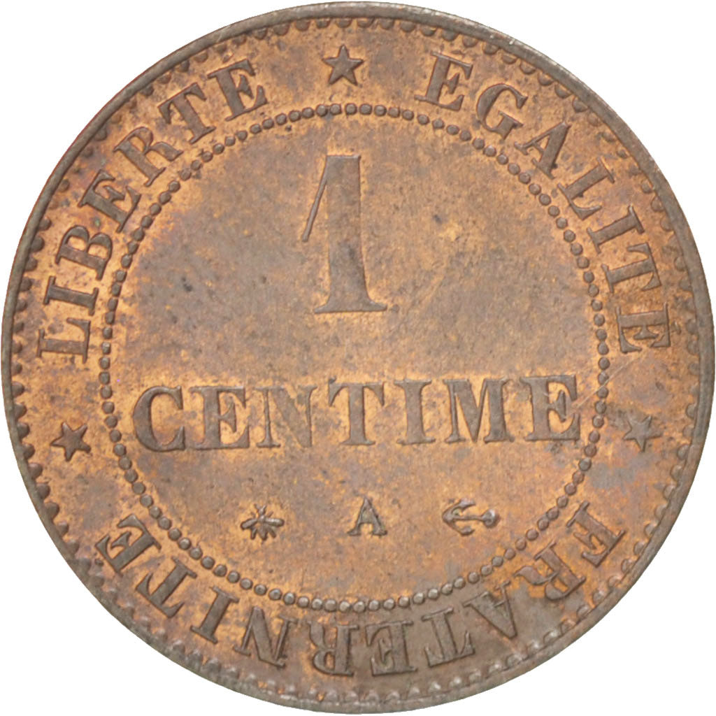 Coin, France, Cérès, Centime, 1877, Paris, AU(55-58), Bronze, KM:826.1