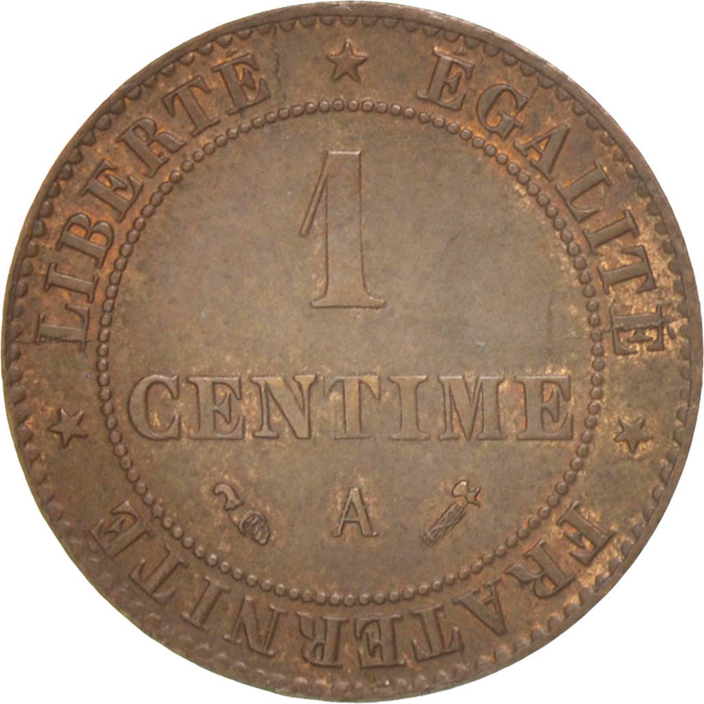 France, Cérès, Centime, 1885, Paris, EF(40-45), Bronze, KM:826.1, Gadoury:88