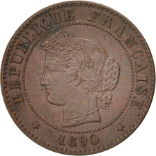 Moneta, Francia, Cérès, Centime, 1890, Paris, BB, Bronzo, KM:826.1, Gadoury:88