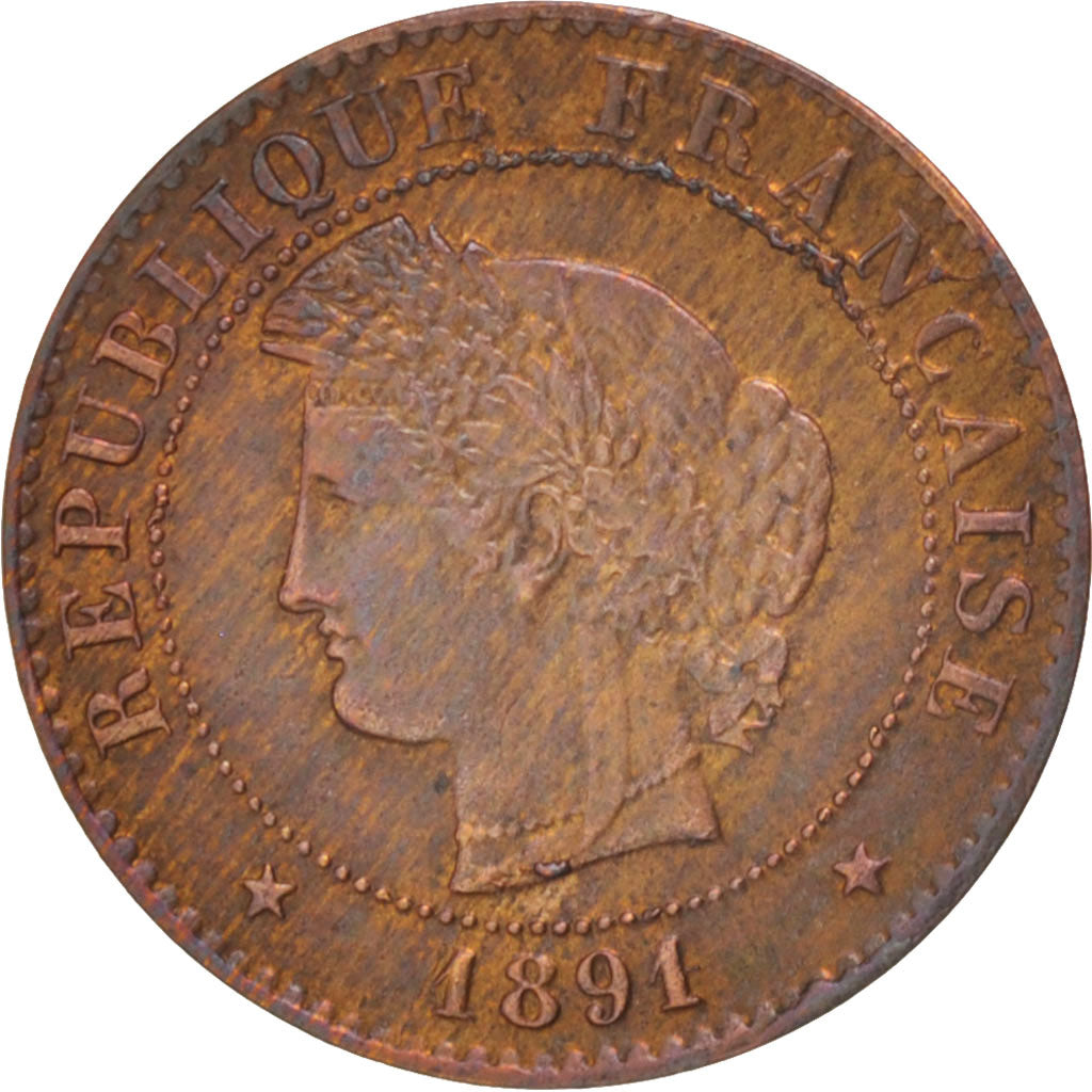 Coin, France, Cérès, Centime, 1891, Paris, AU(50-53), Bronze, KM:826.1