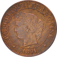 Coin, France, Cérès, Centime, 1891, Paris, AU(50-53), Bronze, KM:826.1