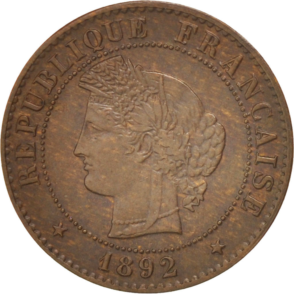France, Cérès, Centime, 1892, Paris, EF(40-45), Bronze, KM:826.1, Gadoury:88