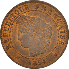 France, Cérès, Centime, 1894, Paris, AU(55-58), Bronze, KM:826.1, Gadoury:88