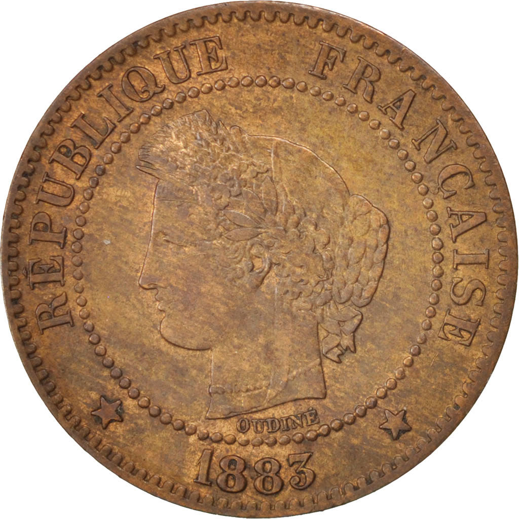 Coin, France, Cérès, 2 Centimes, 1883, Paris, EF(40-45), Bronze, KM:827.1