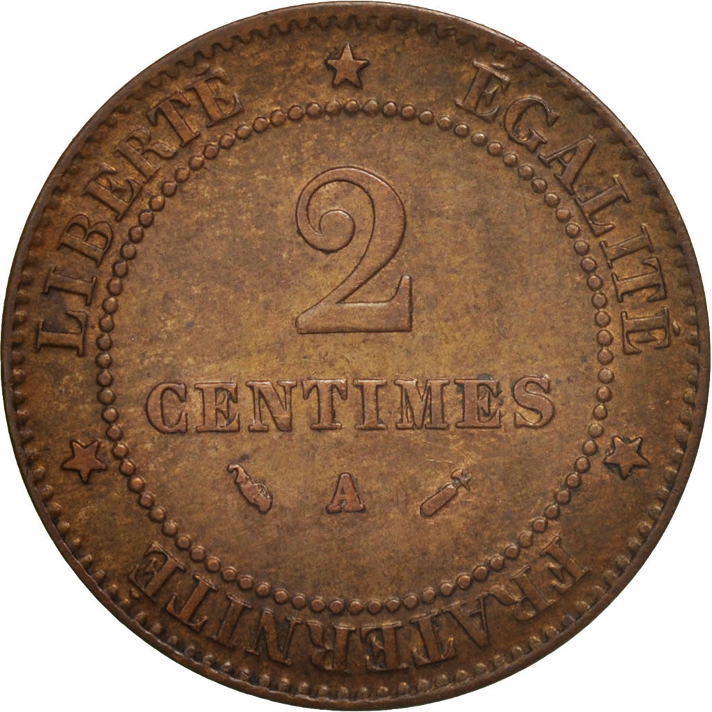 Coin, France, Cérès, 2 Centimes, 1883, Paris, EF(40-45), Bronze, KM:827.1