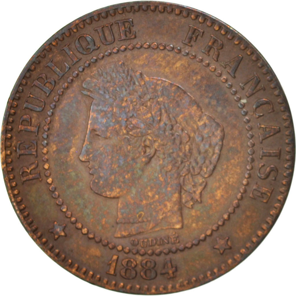 Coin, France, Cérès, 2 Centimes, 1884, Paris, EF(40-45), Bronze, KM:827.1