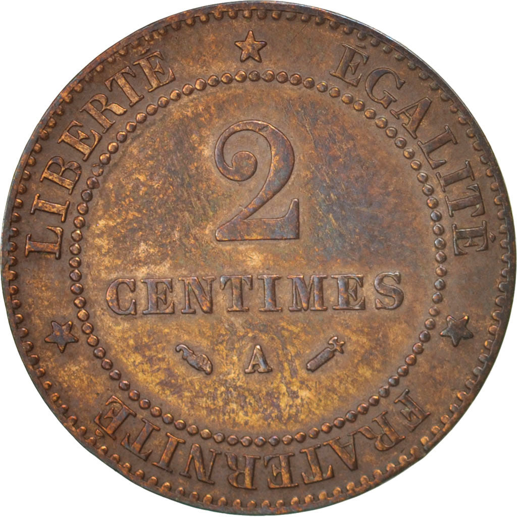 Coin, France, Cérès, 2 Centimes, 1884, Paris, EF(40-45), Bronze, KM:827.1