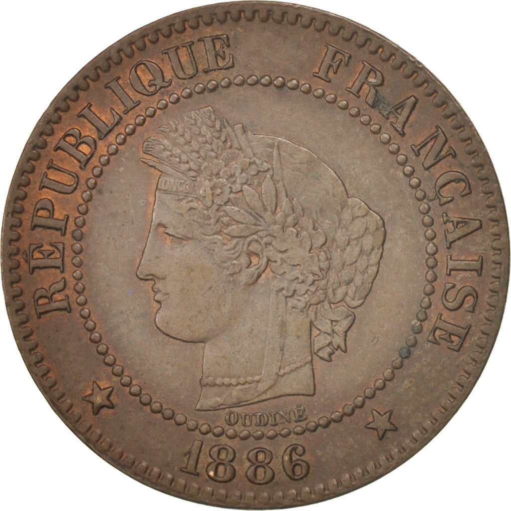 France, Cérès, 2 Centimes, 1886, Paris, EF(40-45), Bronze, KM:827.1
