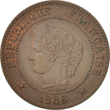 France, Cérès, 2 Centimes, 1886, Paris, EF(40-45), Bronze, KM:827.1