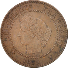 France, Cérès, 2 Centimes, 1889, Paris, EF(40-45), Bronze, KM:827.1