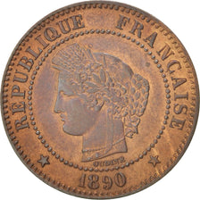 Coin, France, Cérès, 2 Centimes, 1890, Paris, AU(55-58), Bronze, KM:827.1