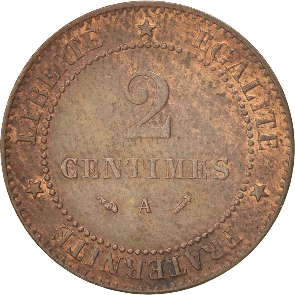 Coin, France, Cérès, 2 Centimes, 1890, Paris, EF(40-45), Bronze, KM:827.1