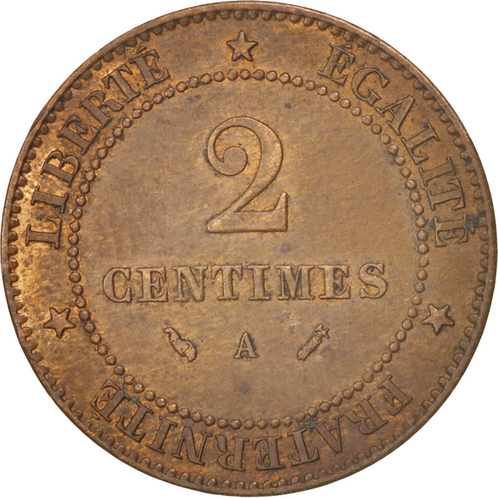 France, Cérès, 2 Centimes, 1891, Paris, EF(40-45), Bronze, KM:827.1