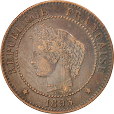 Coin, France, Cérès, 2 Centimes, 1893, Paris, EF(40-45), Bronze, KM:827.1
