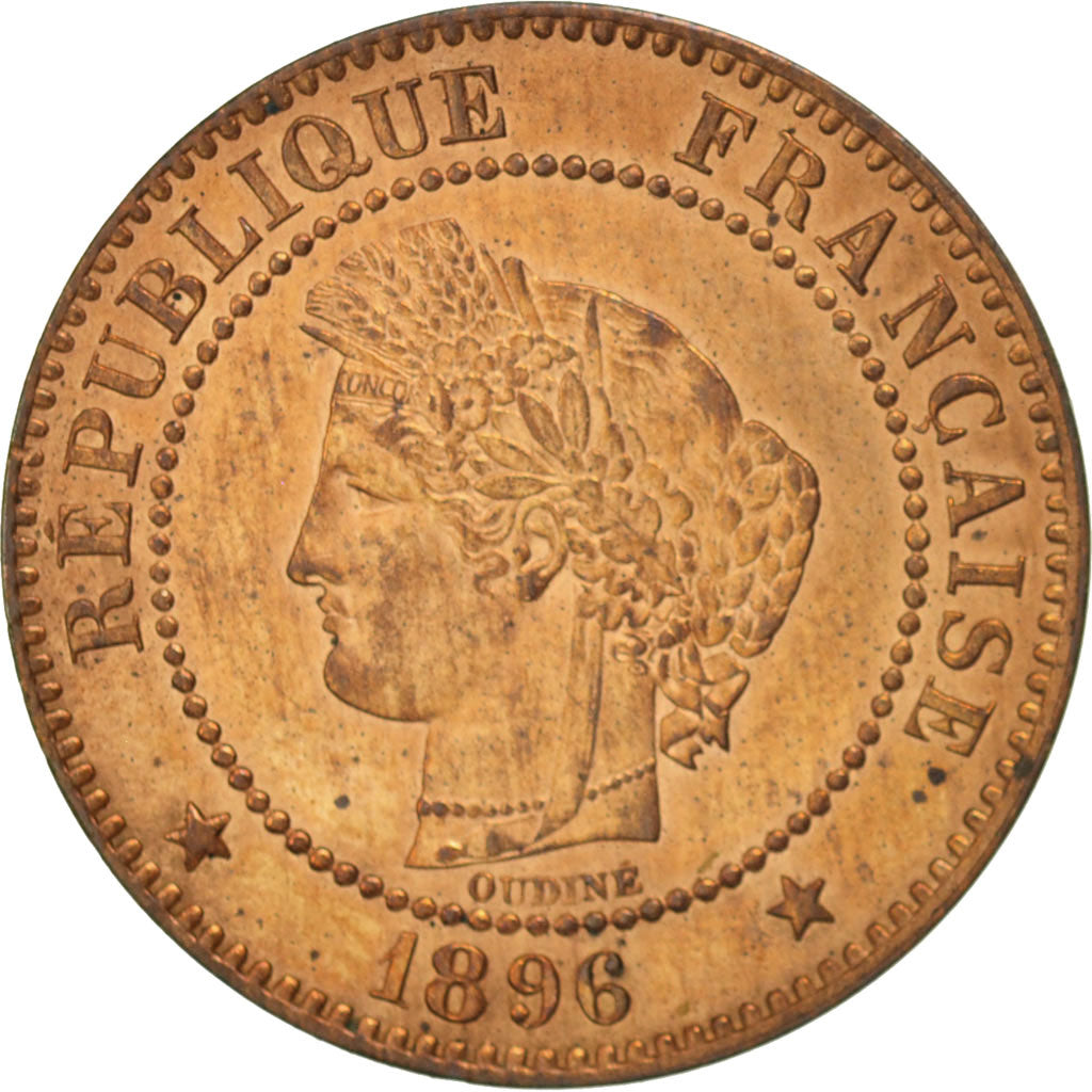 France, Cérès, 2 Centimes, 1896, Paris, SUP, Bronze, KM:827.1, Gadoury:105