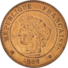 France, Cérès, 2 Centimes, 1896, Paris, SUP, Bronze, KM:827.1, Gadoury:105
