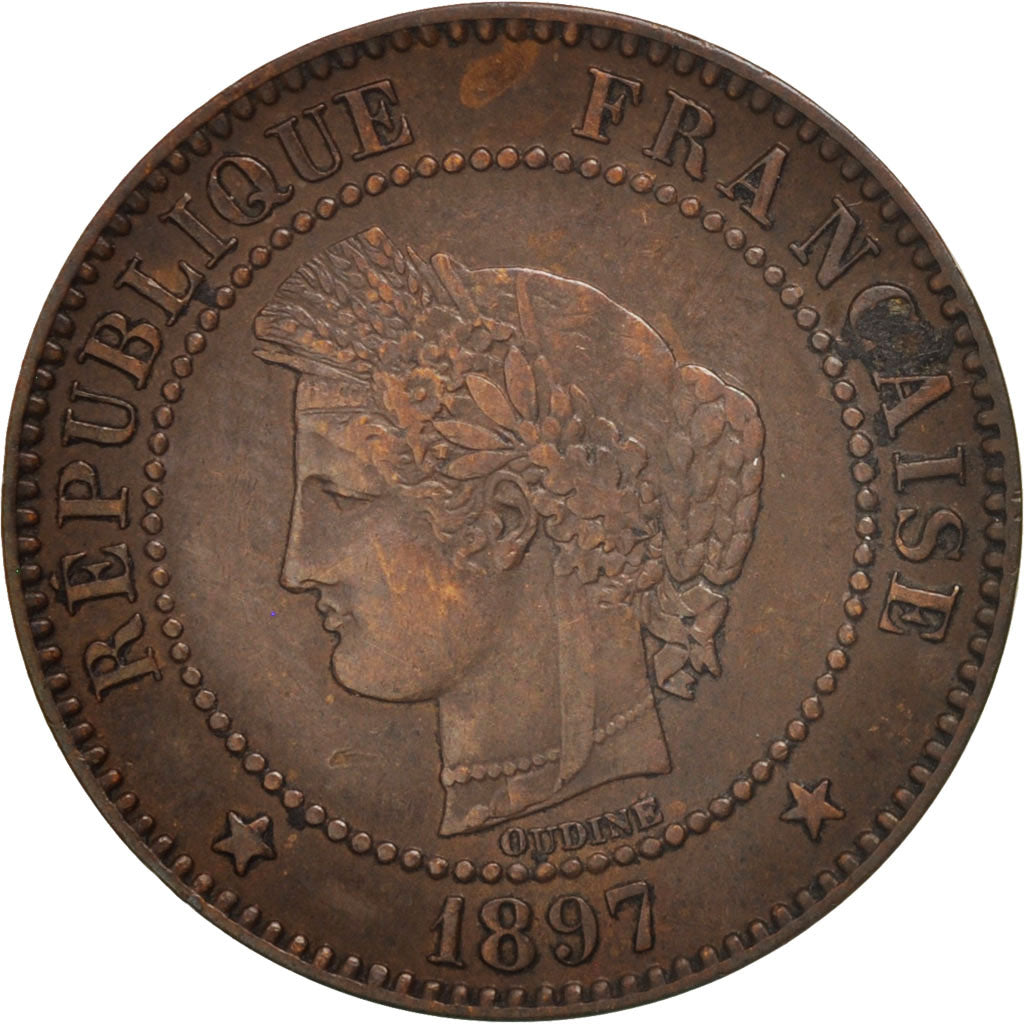 Coin, France, Cérès, 2 Centimes, 1897, Paris, EF(40-45), Bronze, KM:827.1