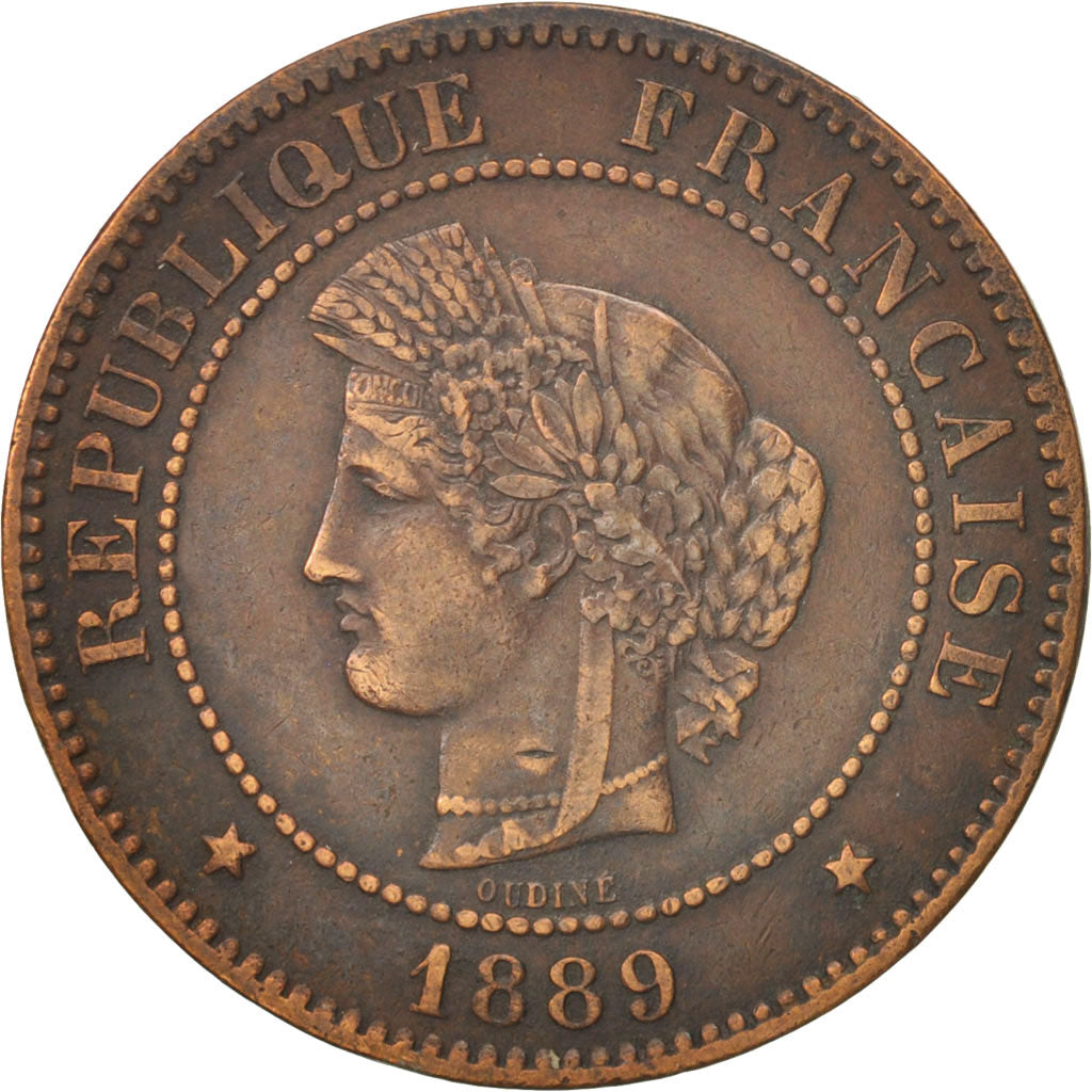Coin, France, Cérès, 5 Centimes, 1889, Paris, EF(40-45), Bronze, KM:821.1