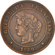 Coin, France, Cérès, 5 Centimes, 1889, Paris, EF(40-45), Bronze, KM:821.1