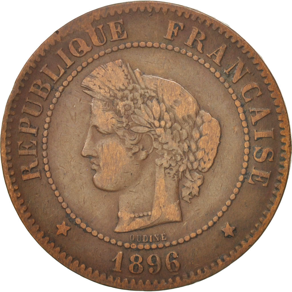 Monnaie, France, Cérès, 5 Centimes, 1896, Paris, TB, Bronze, KM:821.1