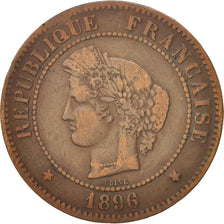 Monnaie, France, Cérès, 5 Centimes, 1896, Paris, TB, Bronze, KM:821.1