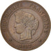 France, Cérès, 5 Centimes, 1897, Paris, TTB+, Bronze, KM:821.1, Gadoury:157a