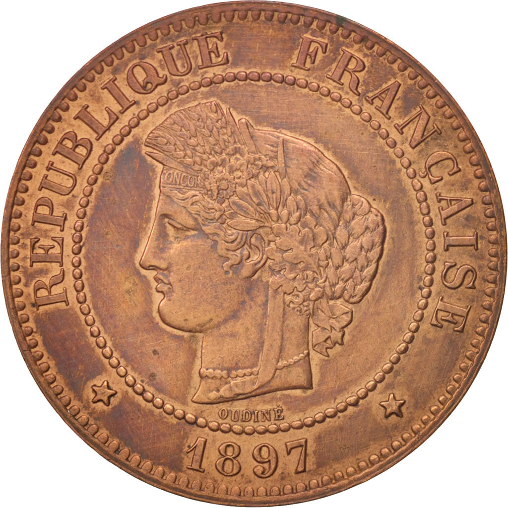 Monnaie, France, Cérès, 5 Centimes, 1897, Paris, SUP, Bronze, KM:821.1