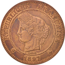Monnaie, France, Cérès, 5 Centimes, 1897, Paris, SUP, Bronze, KM:821.1
