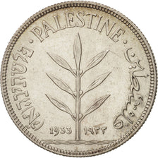 Moneda, Palestina, 100 Mils, 1933, MBC+, Plata, KM:7