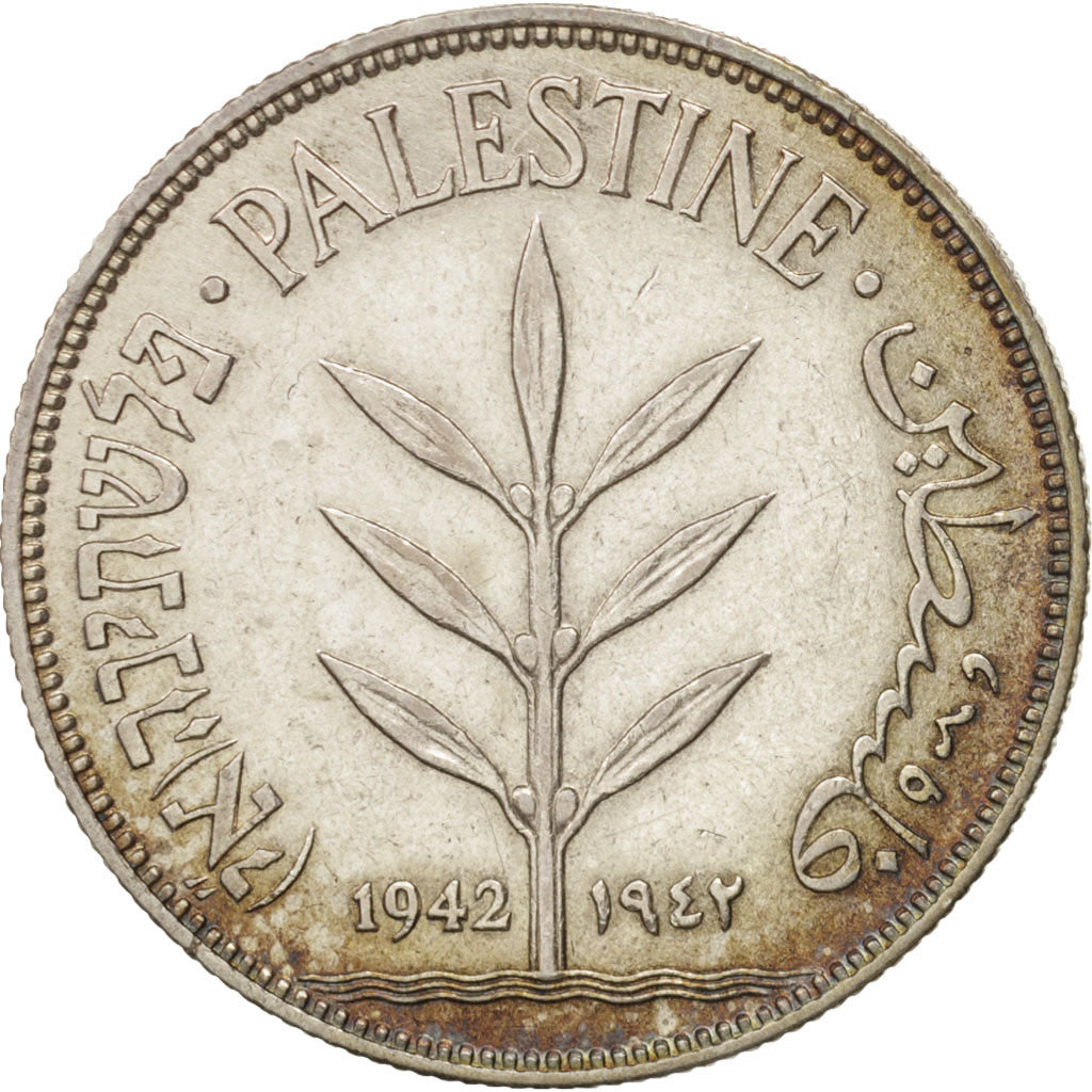Palestine, 100 Mils, 1942, AU(50-53), Silver, KM:7
