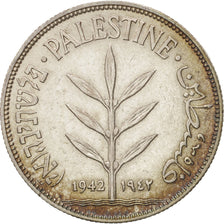 Palestine, 100 Mils, 1942, AU(50-53), Silver, KM:7