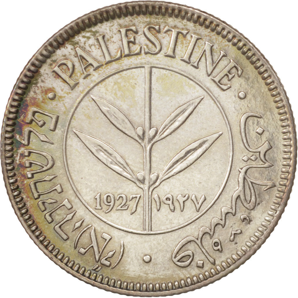 Palästina, 50 Mils, 1927, VZ, Silber, KM:6