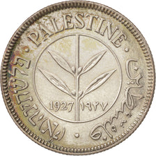 Palestine, 50 Mils, 1927, AU(55-58), Silver, KM:6