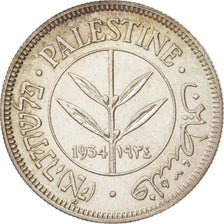 Palestine, 50 Mils, 1934, AU(50-53), Silver, KM:6