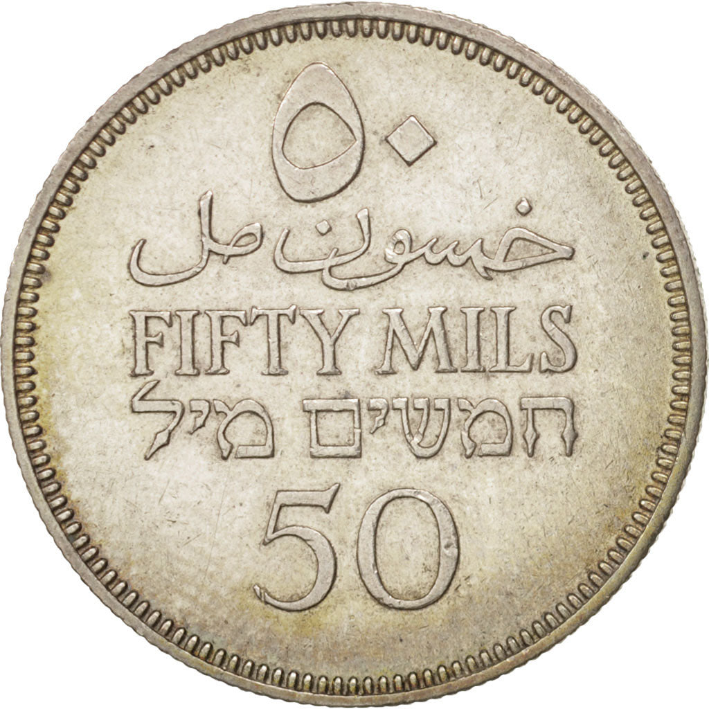Monnaie, Palestine, 50 Mils, 1940, TTB+, Argent, KM:6