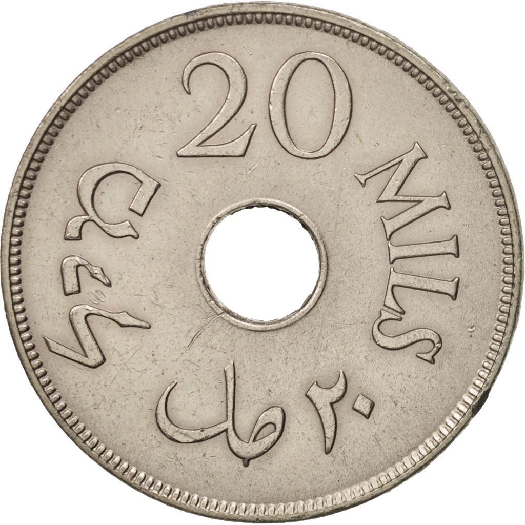 Palestine, 20 Mils, 1927, EF(40-45), Copper-nickel, KM:5